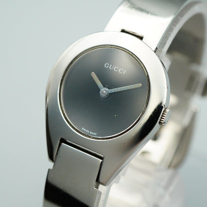 *Exc+5* GUCCI 6700L Quartz Black Dial Round 26mm Women,Ladies Watch