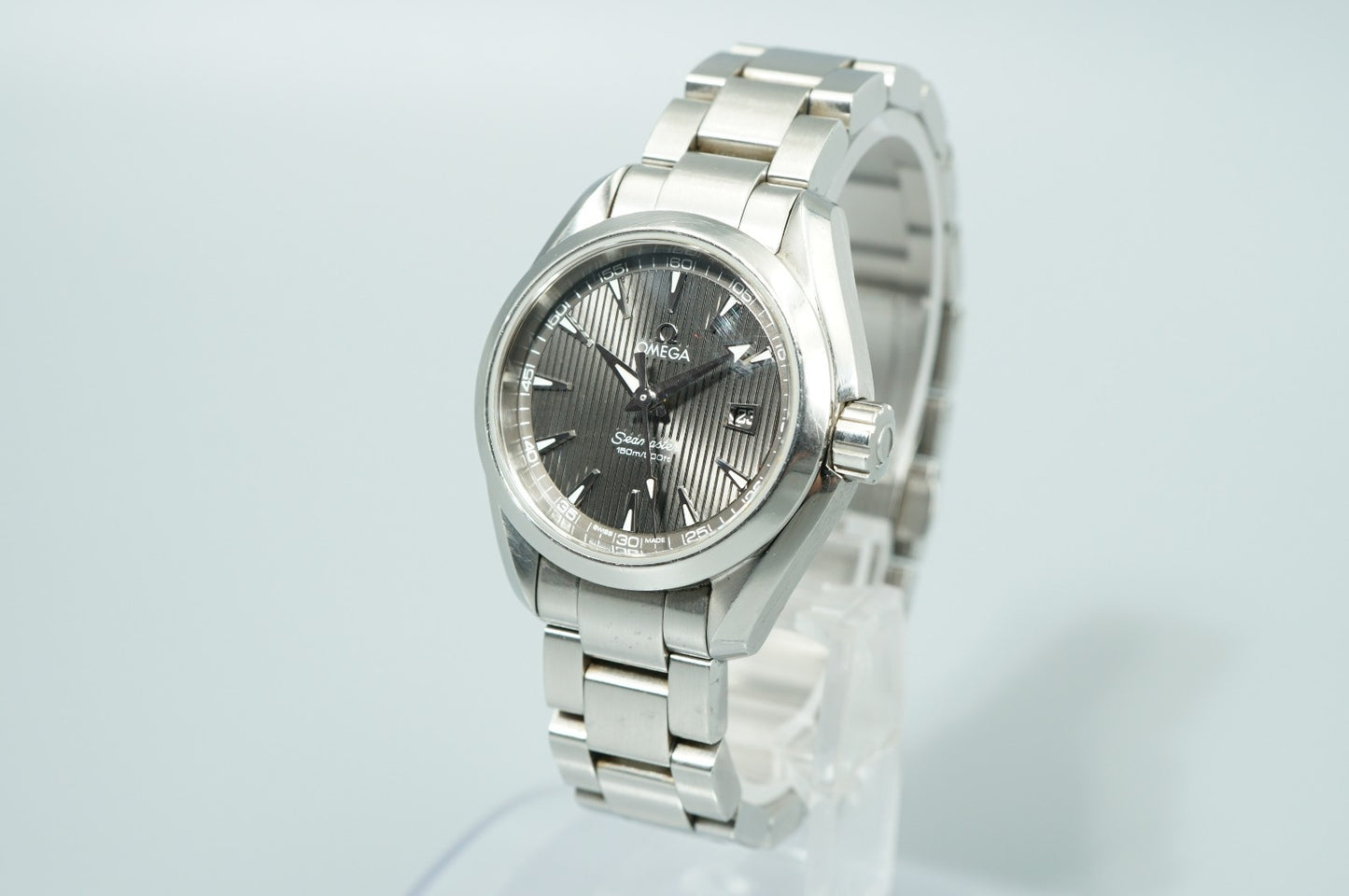 Vintage 1980s OMEGA Seamaster Aqua Terra Cal.1424 Quartz Gray 30mm Women Watch
