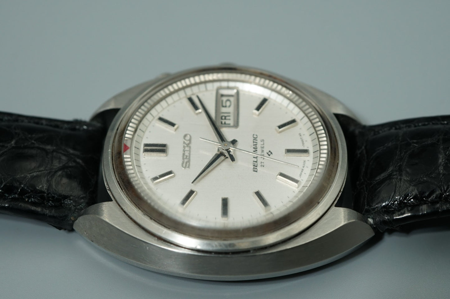 N MINT Vintage 1967 SEIKO BELL-MATIC 4006-7000 Automatic Silver 38mm Mens Watch