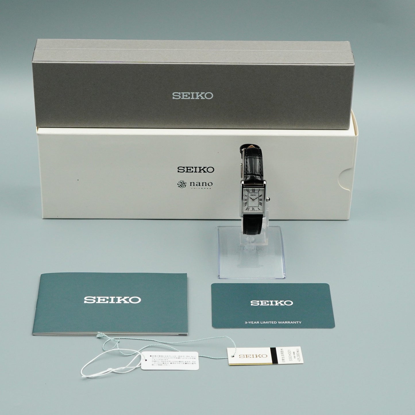 *MINT* Box & Paper SEIKO 4N30-00H0 Quartz Silver Dial Square 19mm Women Watch