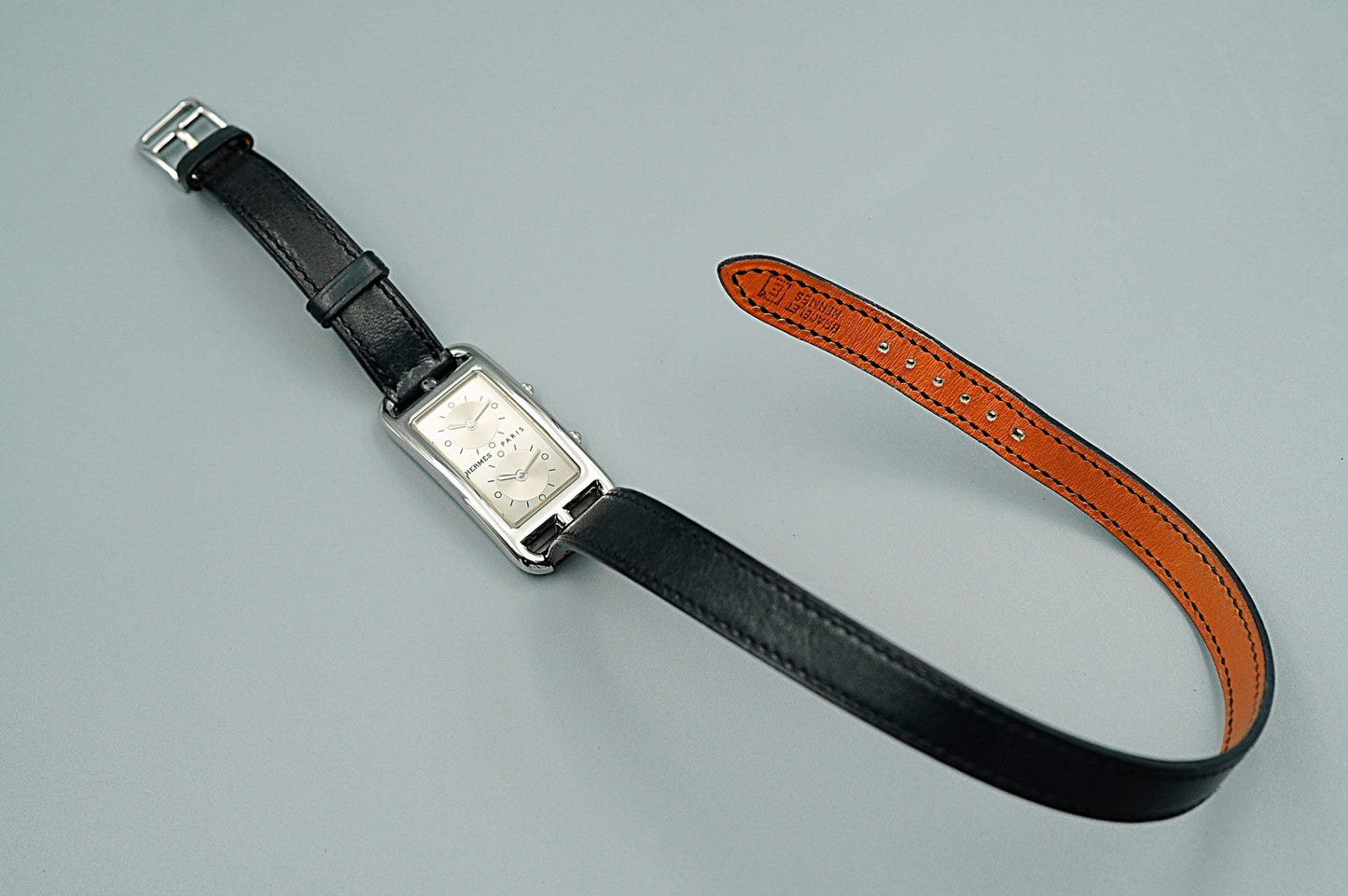 *NEAR MINT* HERMES Cape Cod CC3-210 Quartz Silver Rectangle 20mm Women Watch