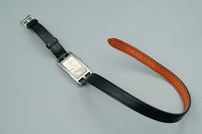 *NEAR MINT* HERMES Cape Cod CC3-210 Quartz Silver Rectangle 20mm Women Watch
