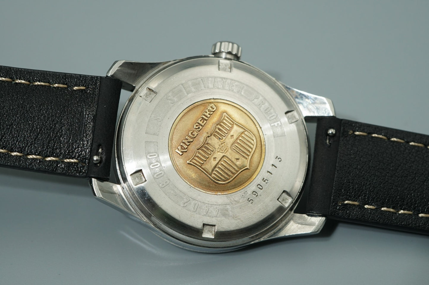 *N MINT* Vintage 1965 SEIKO KING 4402-8000 Automatic Silver 35mm Mens Watch