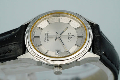 RARE *N MINT* Vintage OMEGA Seamaster pie pan Dial Cal.1380 Qz 25mm Women Watch