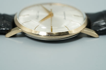 *N MINT* Vintage 1961 SEIKO Crown J15002 Hand Wind Silver Round 35mm Mens Watch