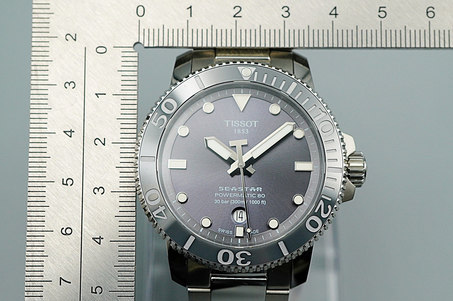 *TOP MINT* TISSOT Seastar Powermatic 80 T120407A Automatic Gray 43mm Mens Watch
