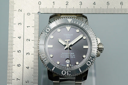 *TOP MINT* TISSOT Seastar Powermatic 80 T120407A Automatic Gray 43mm Mens Watch