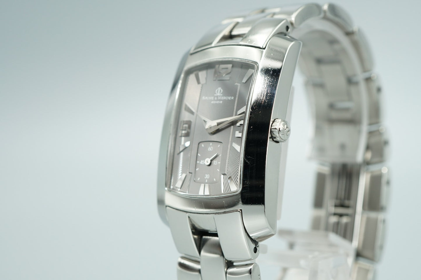 *Exc+5* Vintage 1977 BAUME & MERCIER Hampton 65310 Qz Gray Dial 26mm Mens Watch