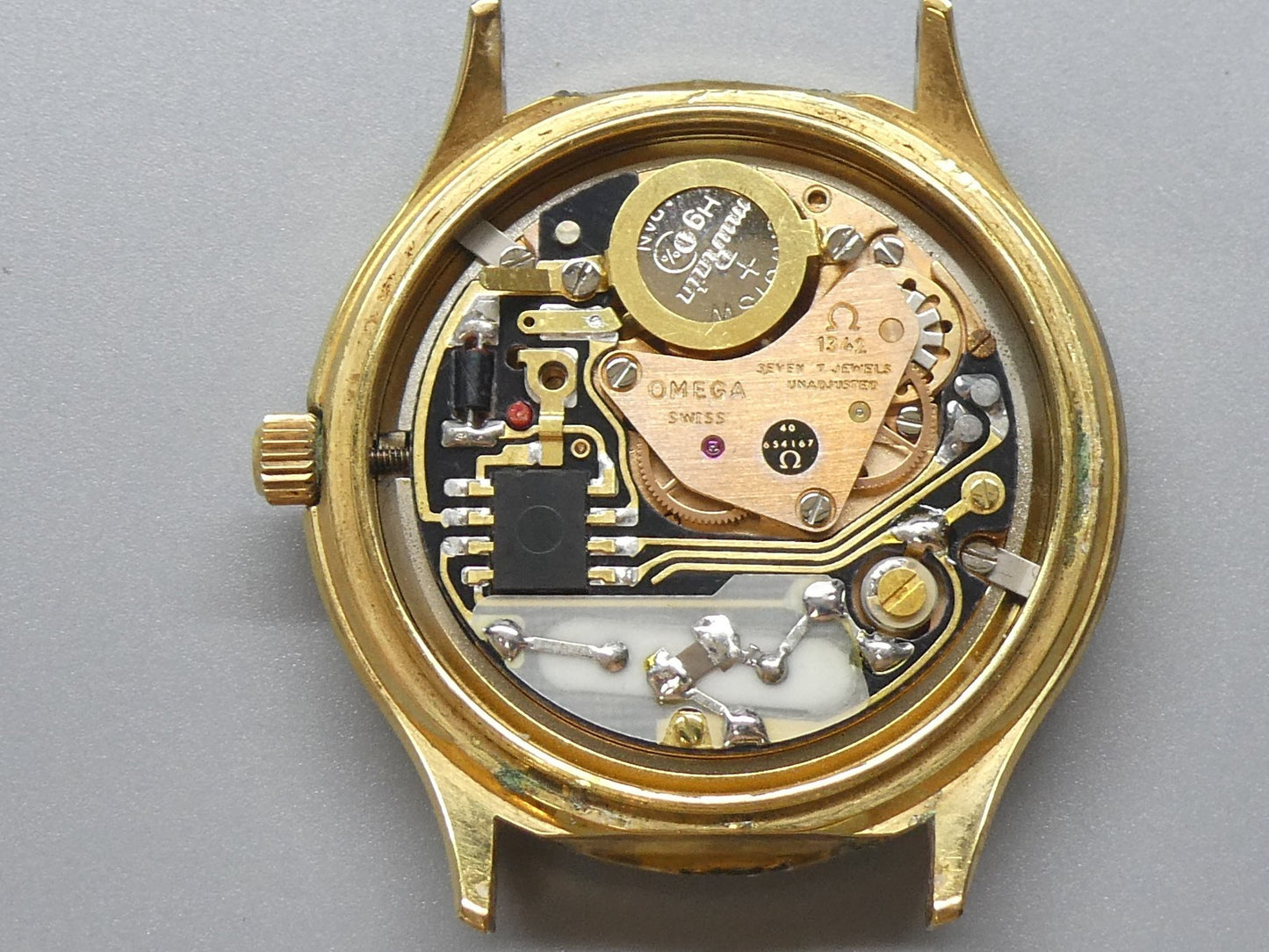*NEAR MINT* Vintage 1978 OMEGA De Ville Cal.1342 Qz Gold Round 35mm Mens Watch