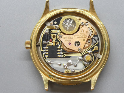 *NEAR MINT* Vintage 1978 OMEGA De Ville Cal.1342 Qz Gold Round 35mm Mens Watch