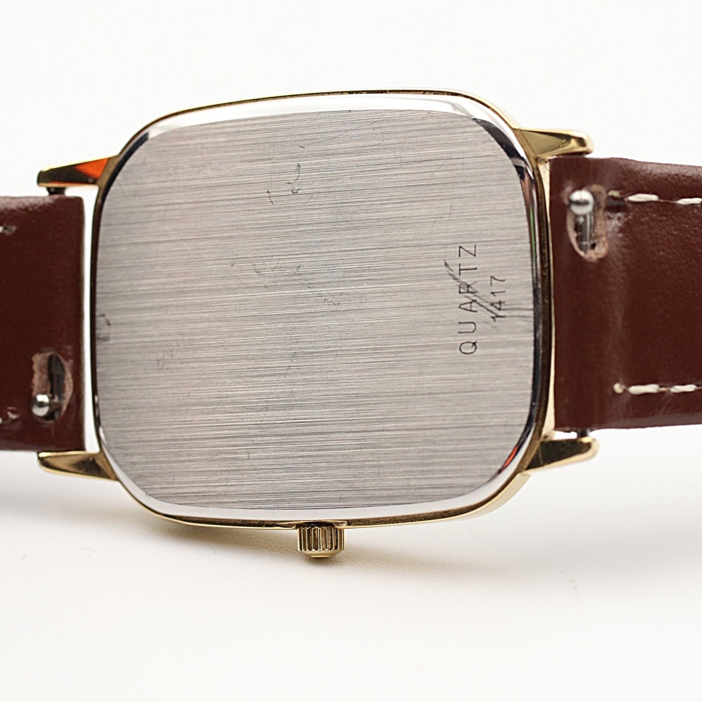*NEAR MINT* Vintage 1979 OMEGA De Ville Cal.1417 Qz White Square 27mm Mens Watch