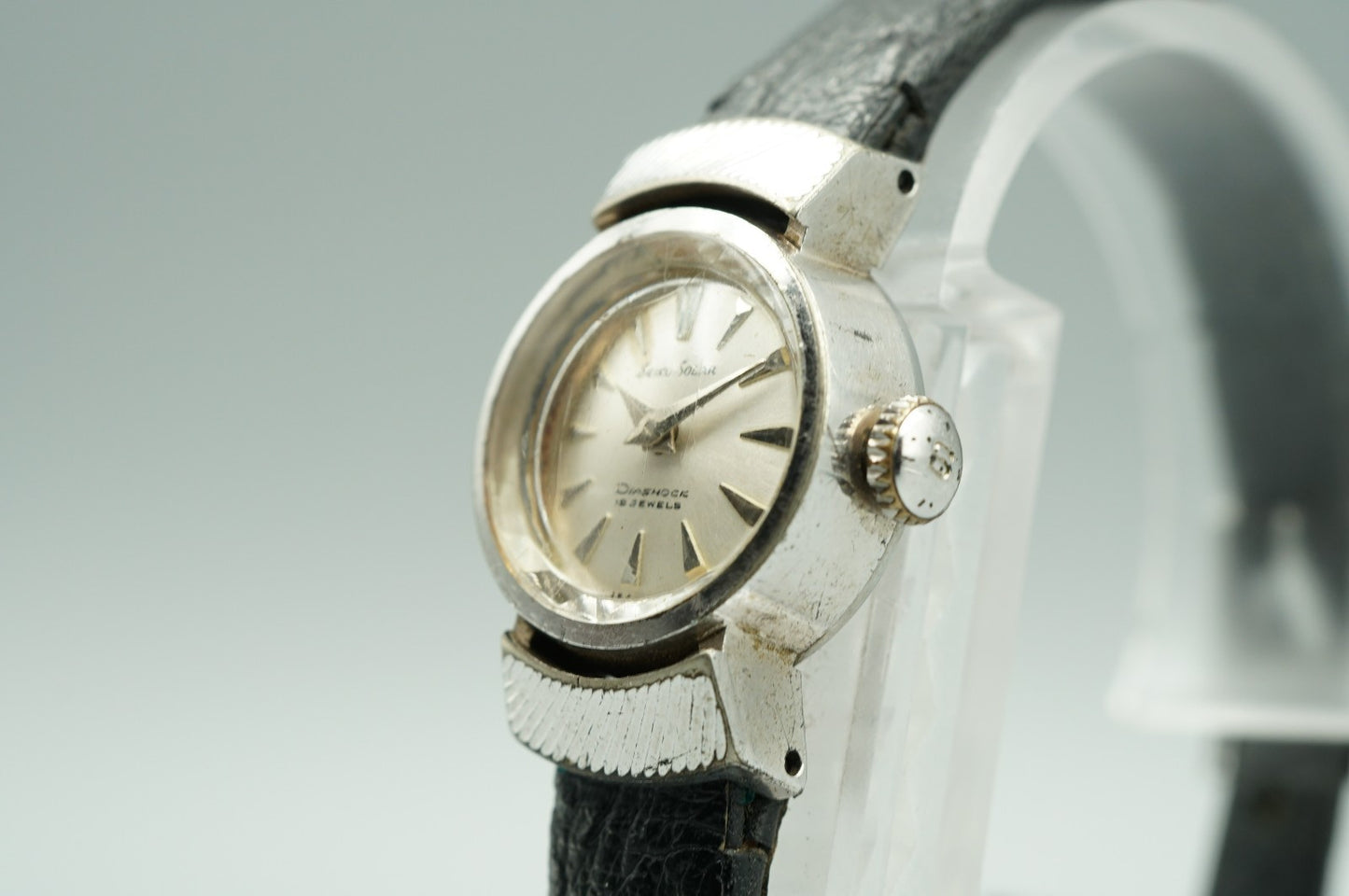 *Exc+4* Vintage 1964 SEIKO Solar Hand Winding Silver Dial Round 17mm Women Watch
