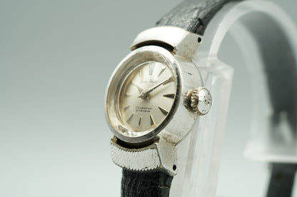 *Exc+4* Vintage 1964 SEIKO Solar Hand Winding Silver Dial Round 17mm Women Watch