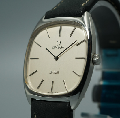 *N MINT* Vintage 1975 OMEGA De Ville Cal.625 Hand Wind Silver Square Mens Watch