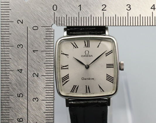 *Exc+5* Vintage OMEGA Geneve Cal.625 Hand Winding Silver Dial Square Women Watch