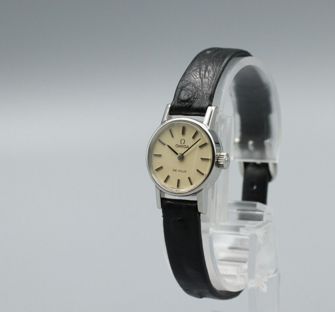 *NEAR MINT* Vintage OMEGA De Ville Cal.1100 Hand Winding Cream Dial Women Watch