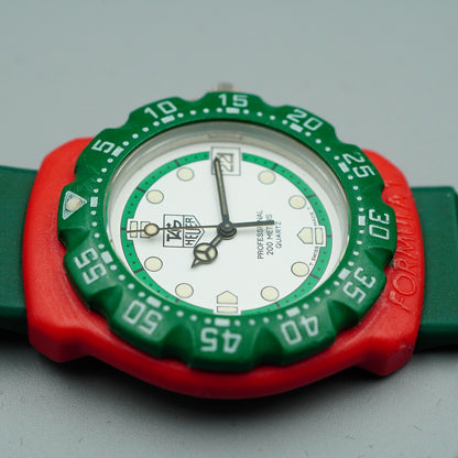 N MINT Vintage 1990s TAG Heuer Formula 1 384.513/1 Quartz White 35mm Mens Watch