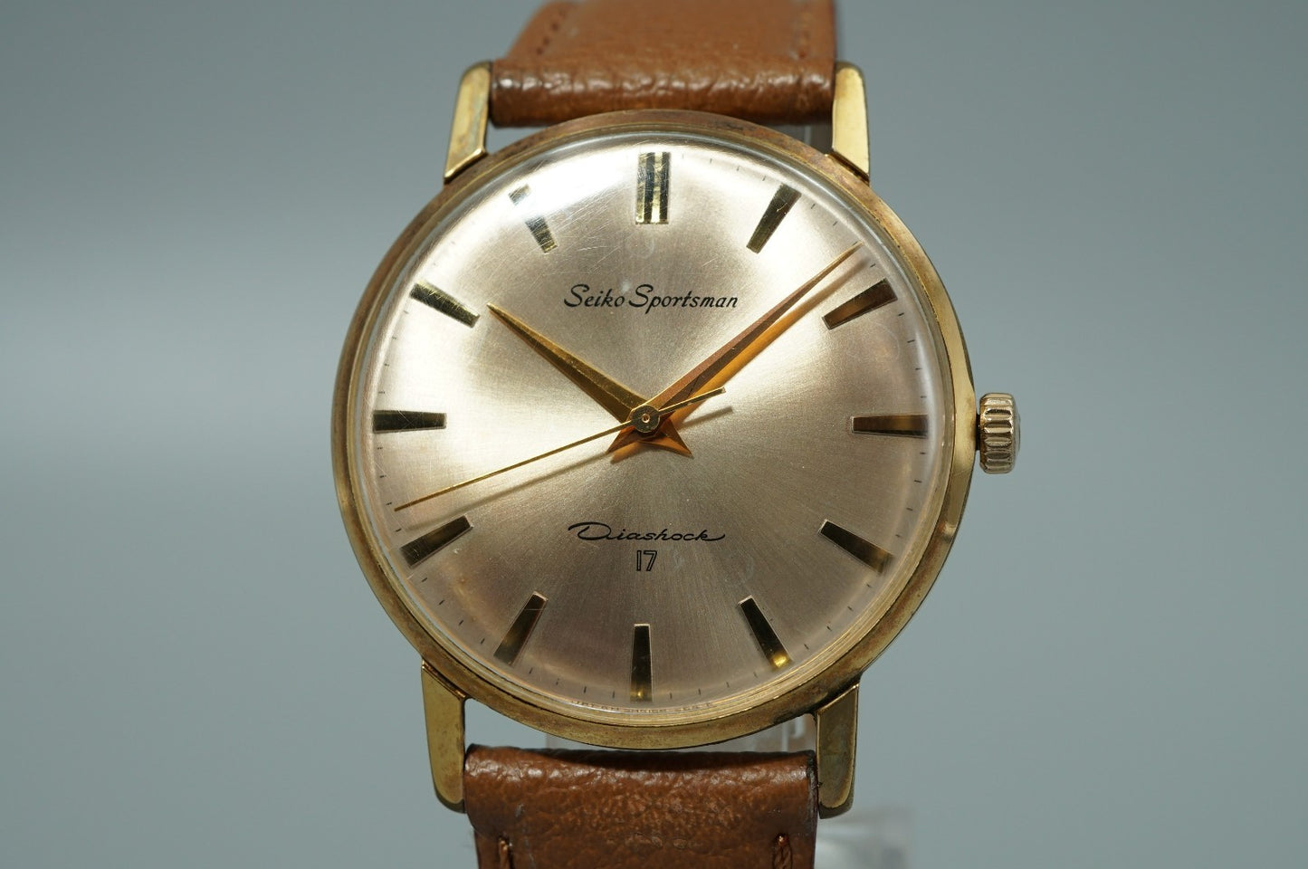 *Exc+5* Vintage SEIKO Sportsman 15019E Hand Winding Gold Dial 35mm Mens Watch