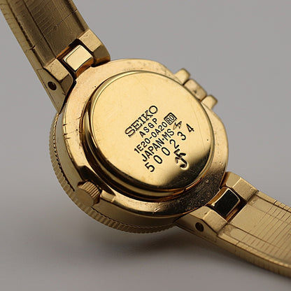 *N MINT* SEIKO Golden Nefertiti 1E20-0A20 Quartz Gold Dial 18mm Women Watch