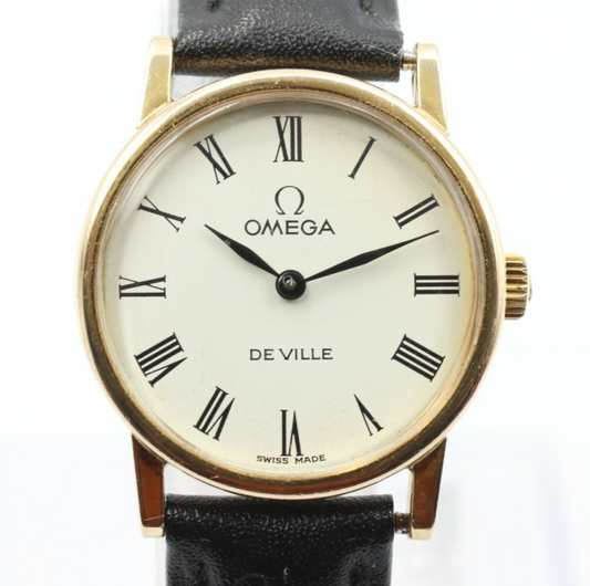 OH *Exc+5* Vintage OMEGA De Ville Cal.625 Hand Winding White Dial Women Watch