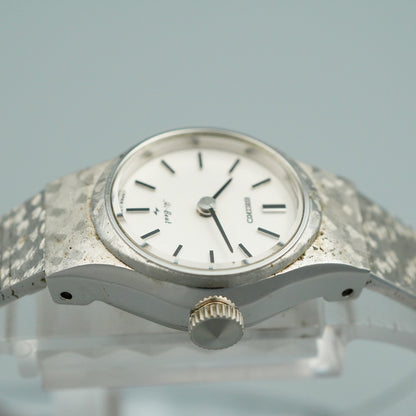 *Exc+5* Vintage 1975 SEIKO HI-BEAT 1120-0120 Hand Wind Silver 19 mm Women Watch