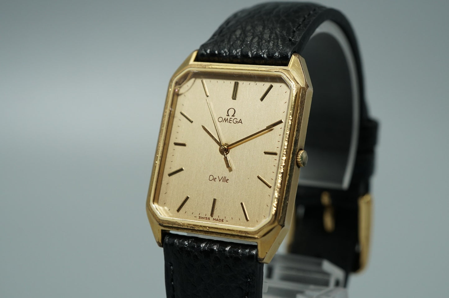 *Exc+4* Vintage 1982 OMEGA De Ville Cal.1417 Qz Gold Octagon 25mm Women Watch