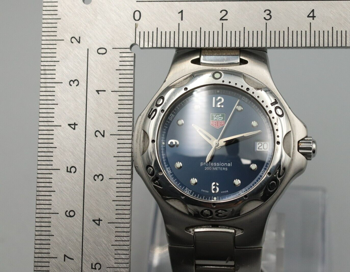 *Exc+5* Vintage TAG Heuer Professional 200m WL1113-0 Quartz Blue Dial Mens Watch