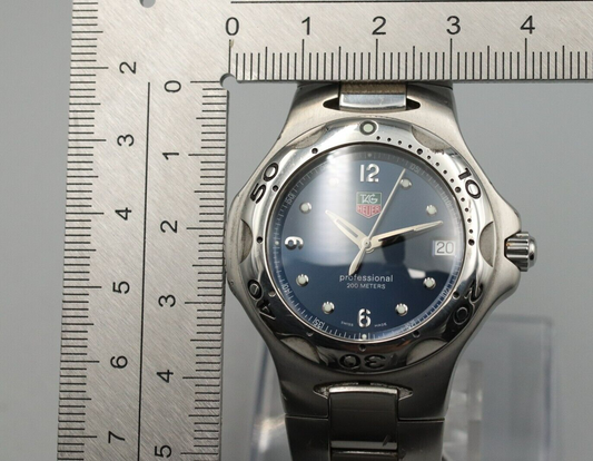*Exc+5* Vintage TAG Heuer Professional 200m WL1113-0 Quartz Blue Dial Mens Watch