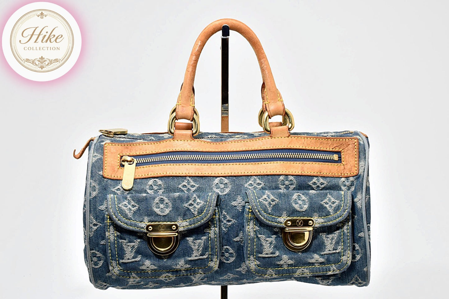 Louis Vuitton Denim Neo Speedy Monogram Handbag M95019 Auth Condition *B* B0085