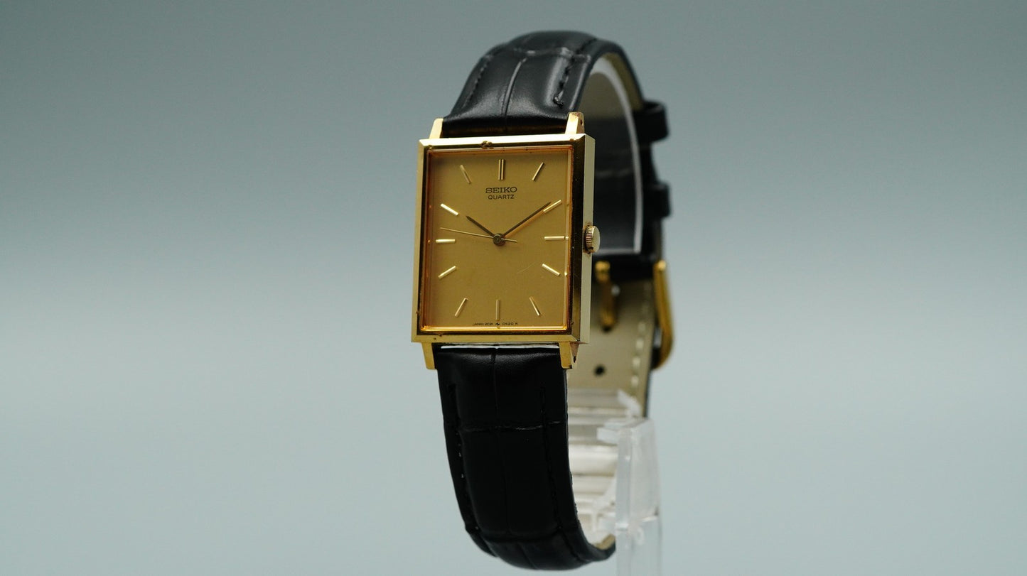 *Exc+5* Vintage 1995 SEIKO Chariot  2C21-5180 Qz Gold Rectangle 24mm Women Watch