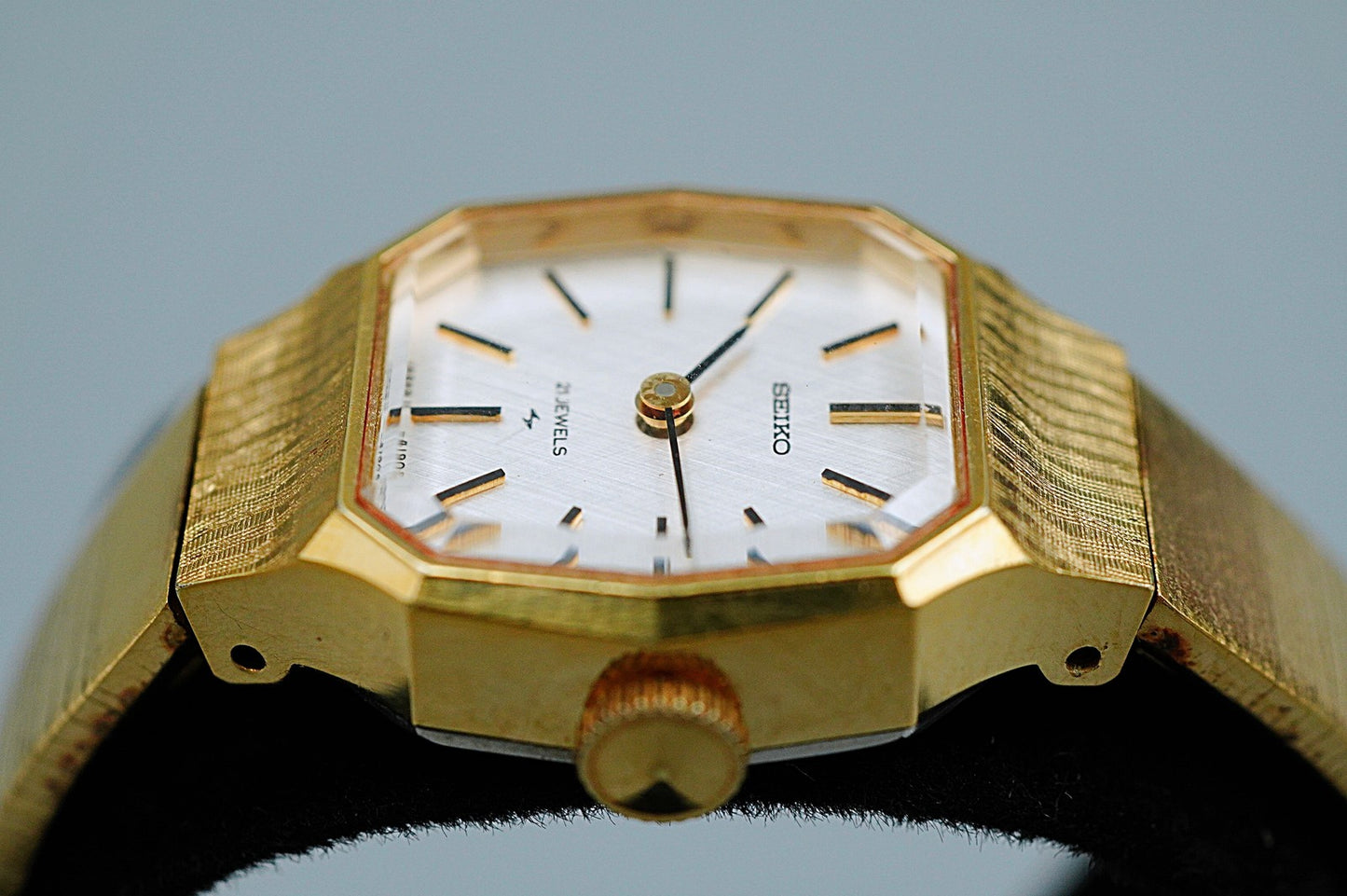 *Exc+5* Vintage 1974 SEIKO 11-4570 Hand Winding Silver Hexagon 19mm Women Watch