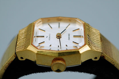 *Exc+5* Vintage 1974 SEIKO 11-4570 Hand Winding Silver Hexagon 19mm Women Watch