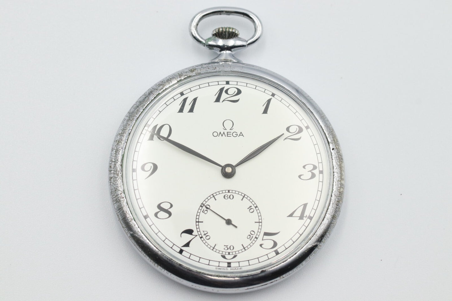 *Exc+5* Vintage 1940s OMEGA Pocket watch Cal.960 Hand Winding Small Second White