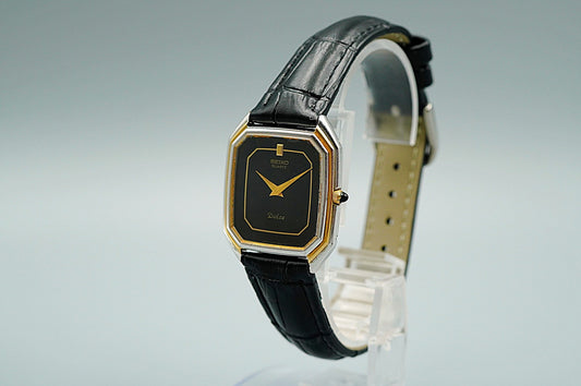 *Exc+4* Vintage 1972 SEIKO DOLCE 6020-5930 Quartz Black Square 29mm Mens Watch