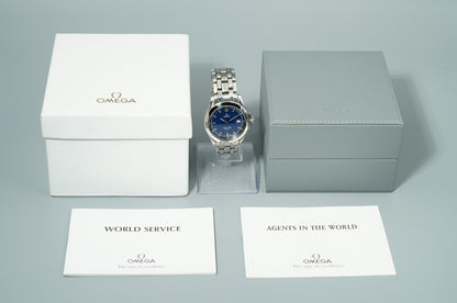 *MINT* Vintage 1994 OMEGA Seamaster Cal.1438 Qz Blue Dial Round 36mm Mens Watch