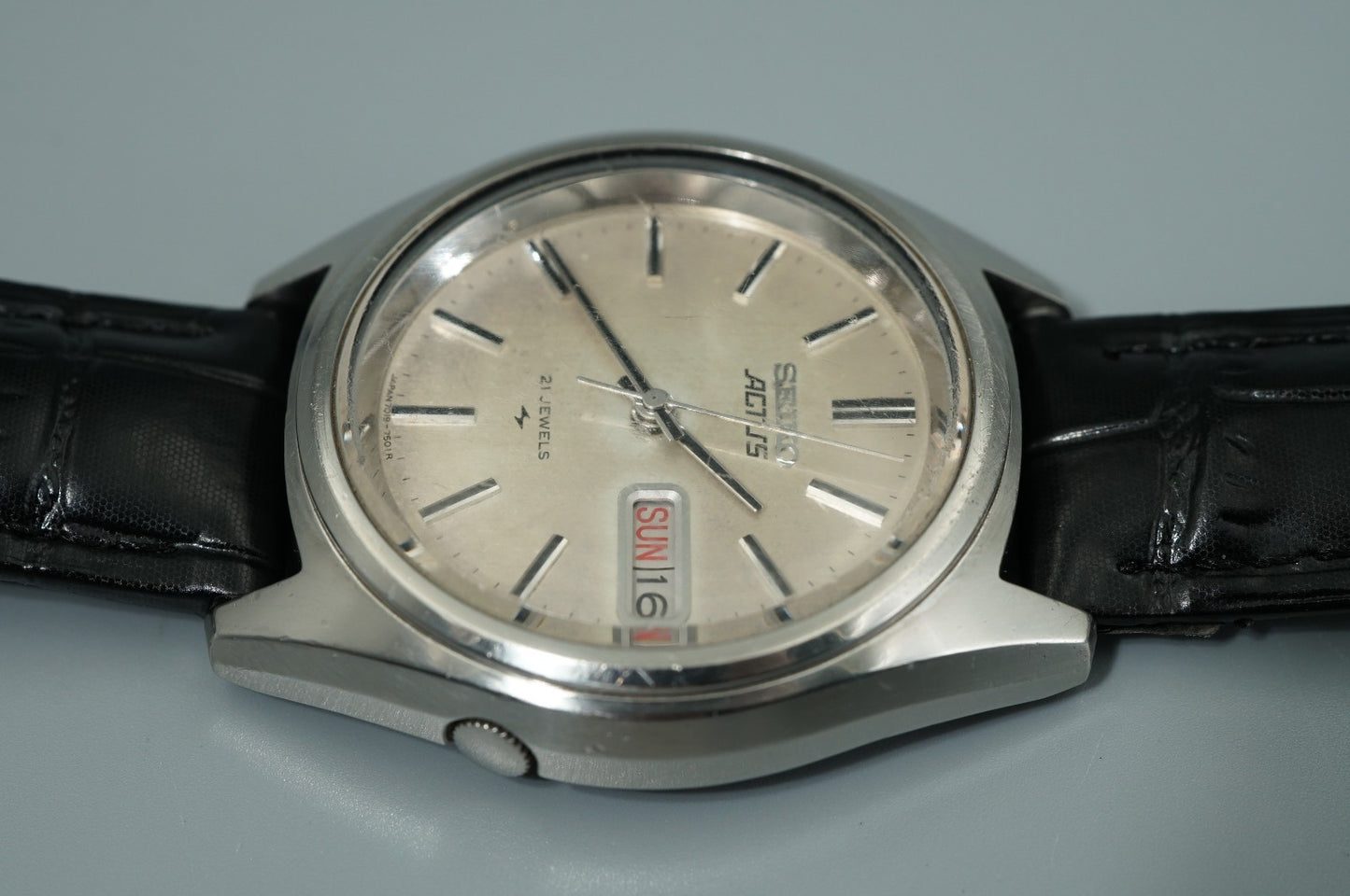 Work for Parts Vintage 1970s SEIKO ACTUS 7019-7430 Auto Silver 38mm Mens Watch