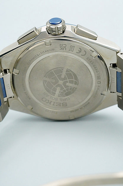 *TOP MINT* SEIKO Astron 5X83-0AA0-1 Solar Blue Round 43mm Mens Watch