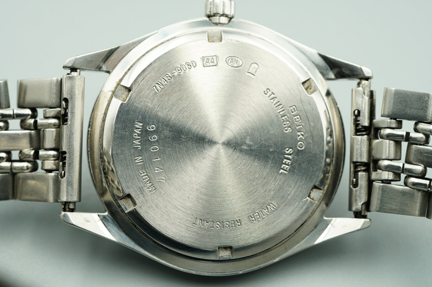 *Exc+4* Vintage 1999 SEIKO SPIRIT 7N43-9080 Quartz Blue Round 36mm Mens Watch