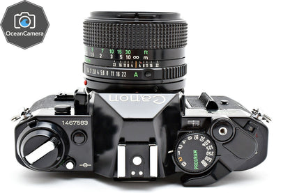 *N MINT* Canon AE-1 Program Black 35mm SLR Film Camera NFD 50mm F1.4 Lens JAPAN
