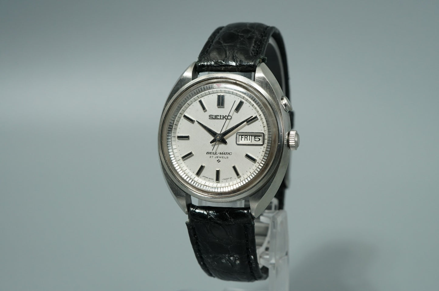N MINT Vintage 1967 SEIKO BELL-MATIC 4006-7000 Automatic Silver 38mm Mens Watch