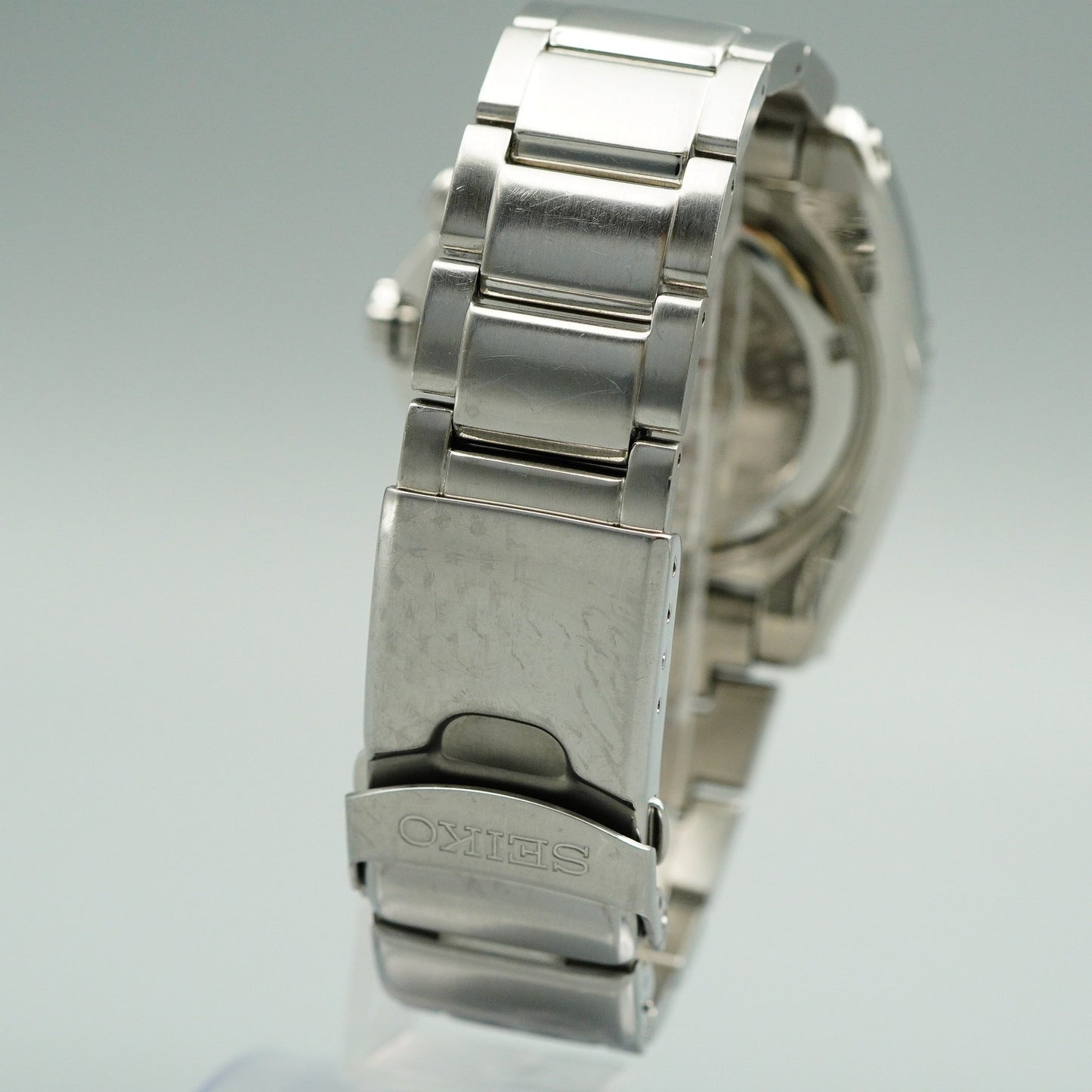 Serviced New Batt *Near MINT* SEIKO Kinetic 5M62-0BL0 AT Black 43mm Mens Watch