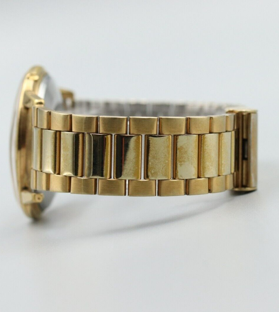 *Exc+5* Vintage SEIKO Seikomatic J14075 Quartz Gold Dial Round Mens Watch