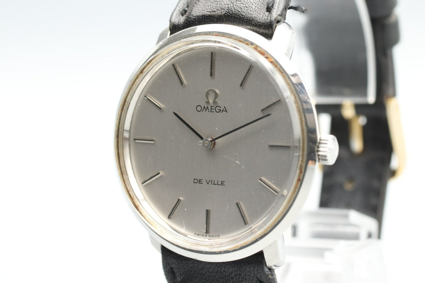 *N MINT* Vintage OMEGA De Ville TOOL 104 Manual Winding Silver Dial Mens Watch