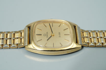 *Exc+5* Vintage 1970s OMEGA De Ville Cal.625 Hand Wind Gold Square Women Watch