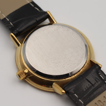 *NEAR MINT* Vintage 1980 OMEGA De Ville Cal.1330 Qz Gold Round 35mm Mens Watch