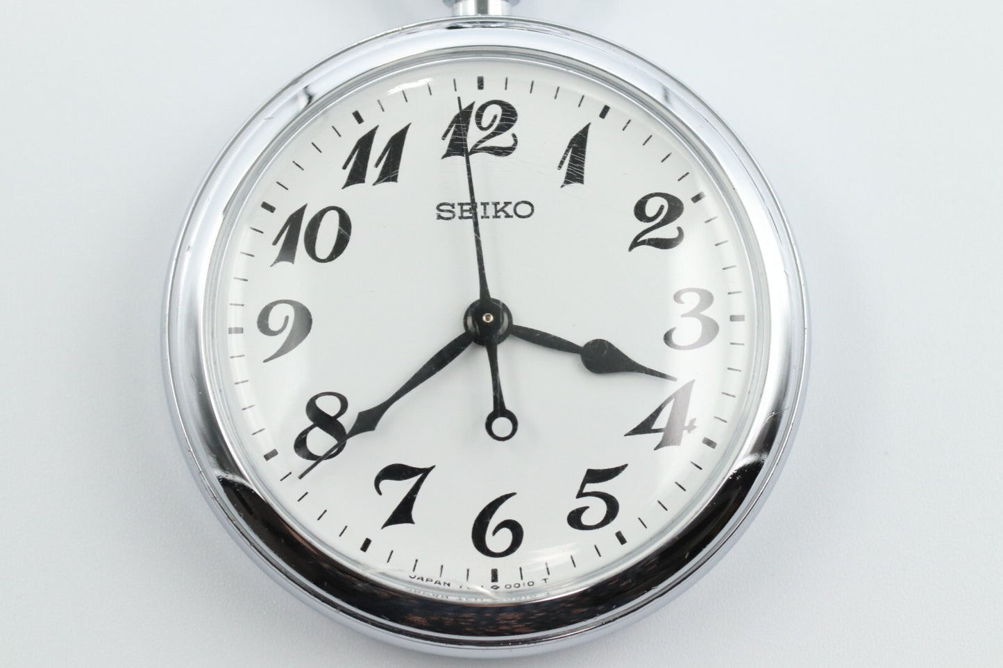 *Exc+5* Vintage SEIKO 7C11-0010 Quartz White Dial Round 50mm Mens Watch JAPAN