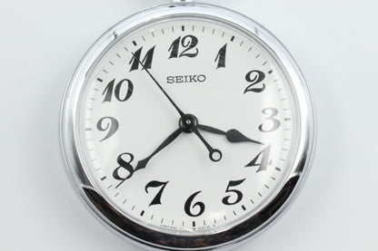 *Exc+5* Vintage SEIKO 7C11-0010 Quartz White Dial Round 50mm Mens Watch JAPAN