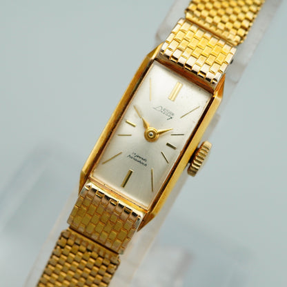 *Exc+5* Vintage CITIZEN D4606 Quartz Silver Dial Rectangle 12mm Women Watch