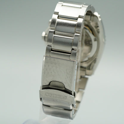 Serviced New Batt *Near MINT* SEIKO Kinetic 5M62-0BL0 AT Black 43mm Mens Watch