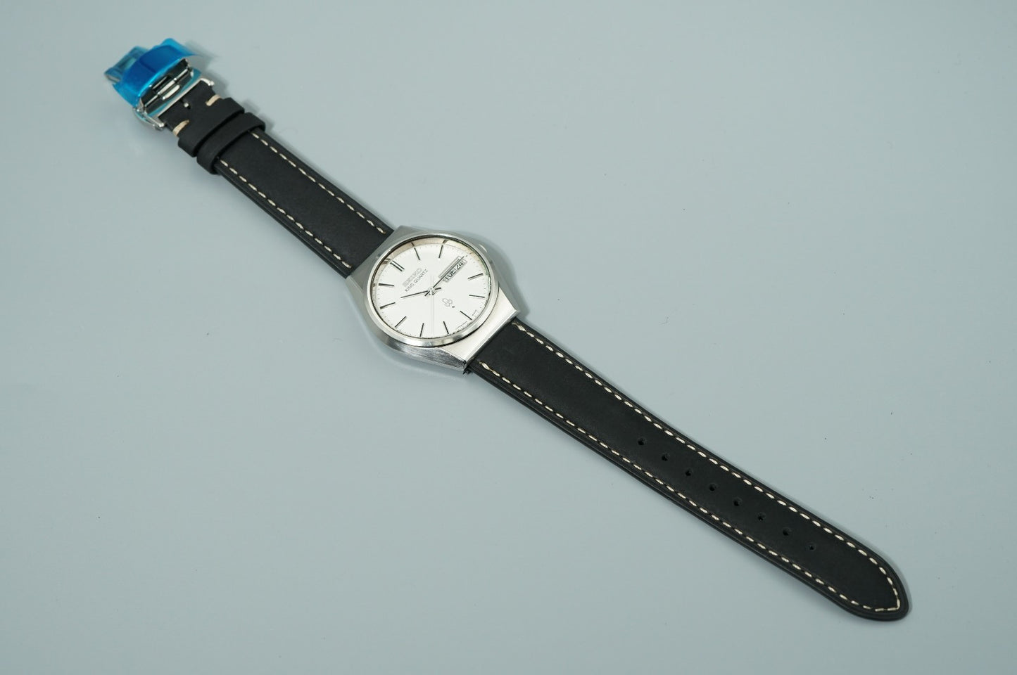 *NEAR MINT* Vintage 1977 SEIKO King Quartz 4823-8100 Silver 35mm Mens Watch